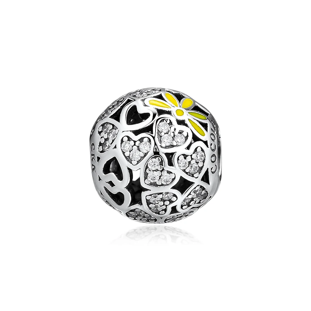 

DIY Fits for Pandora Charms Bracelets Sparkling Hearts Beads 100% 925 Sterling-Silver-Jewelry Free Shipping