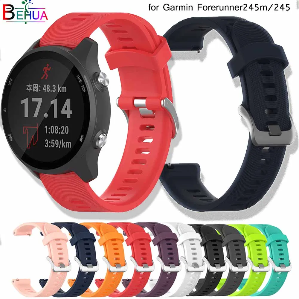 Ремешок силиконовый для наручных часов Garmin Forerunner 245 645 245M vivoactive 3 music Galaxy Watch 42 мм