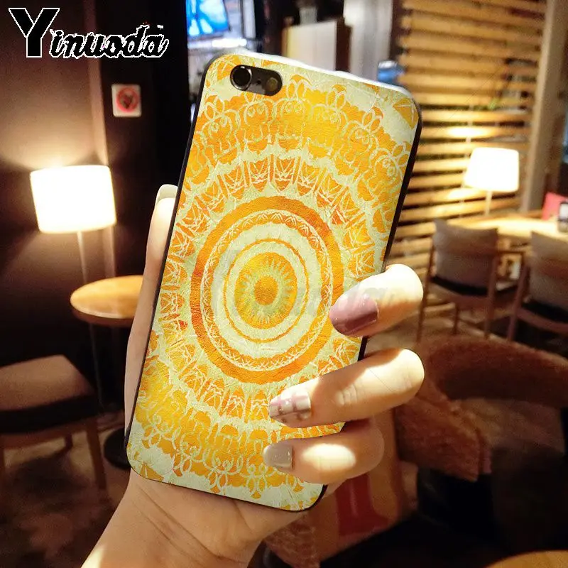 Yinuoda синяя Золотая мандала цветок мечта колесики чехол для телефона Fundas iPhone X XS MAX 6