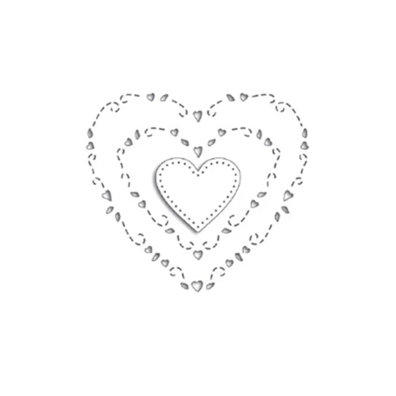 Hollow Hearts Layers Stencil Metal Cutting Dies DIY Scrapbooking Embossing Valentine's Day Paper Cards Making Crafts New 2018 | Дом и сад