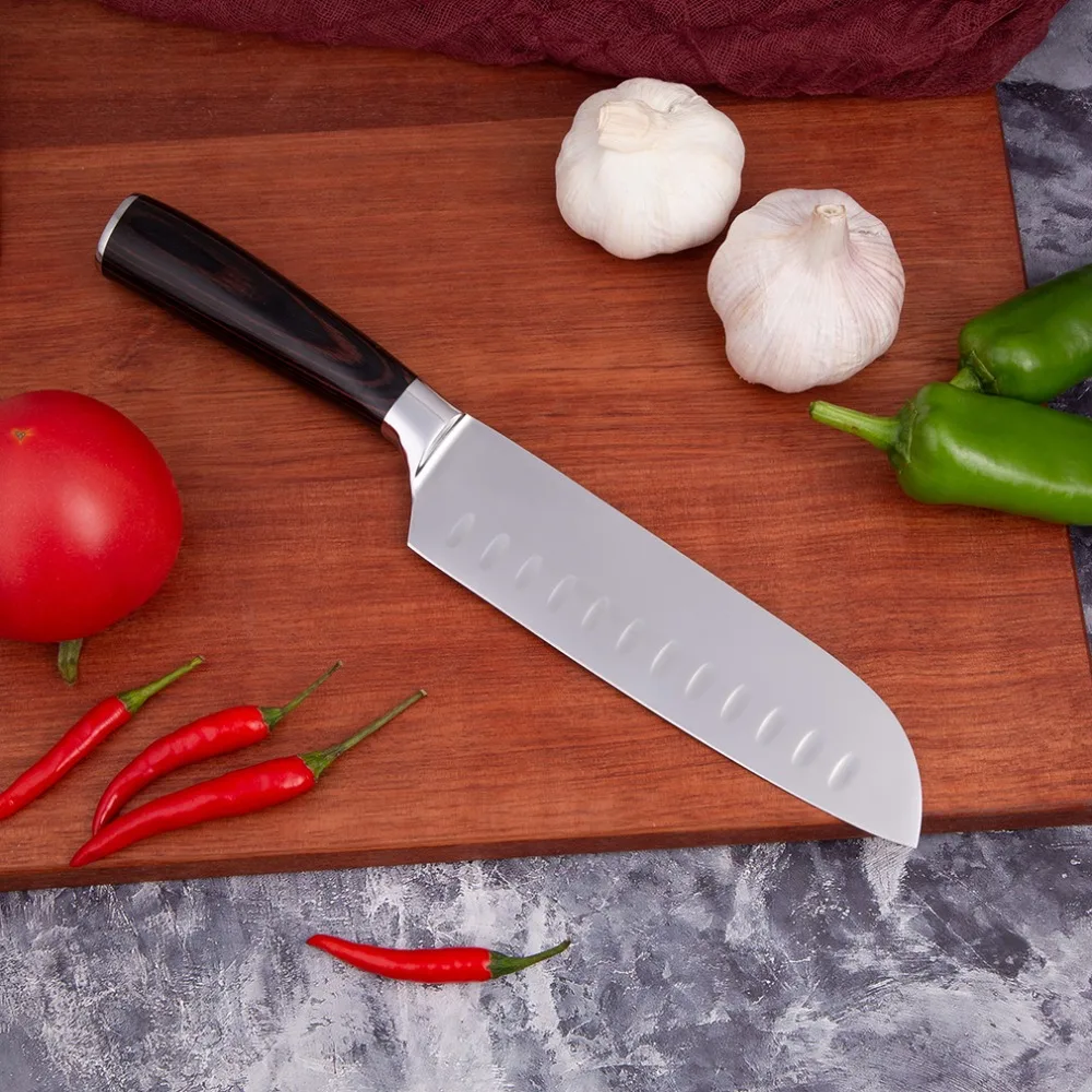 Mokithand 5pcs Kitchen Knife Set Professional Japanese Chef Knives 7CR17 High Carbon Stainless Steel Meat Santoku Paring Knife
