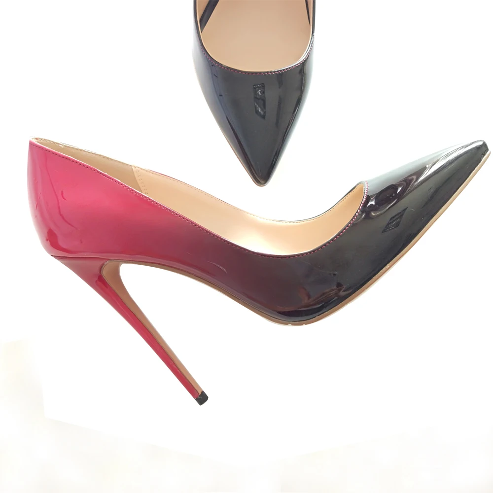 Женские туфли на высоком каблуке черные красные с острым носком|shoes stilettos|womens pumps