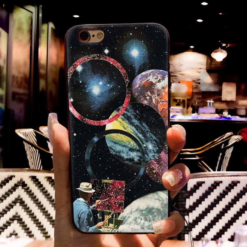 MaiYaCa Trippy Art эстетический Космос астронавт Чехлы для iPhone 7 черные чехлы для iPhone 8 7 6S Plus X 5s SE XR XS MAX Fundas Capa