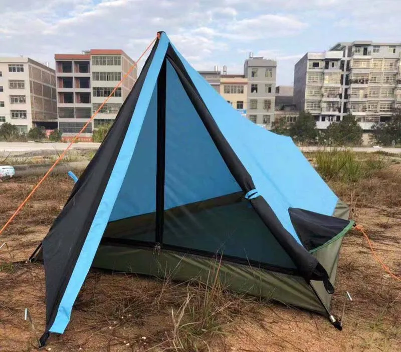 Сверхлегкий тент Портативный 1 человек одиночные палатки Bivvy УФ-Защита водонепроницаемые палатки 4 Сезона Кемпинг открытый тент для пляжа - Цвет: BLUE