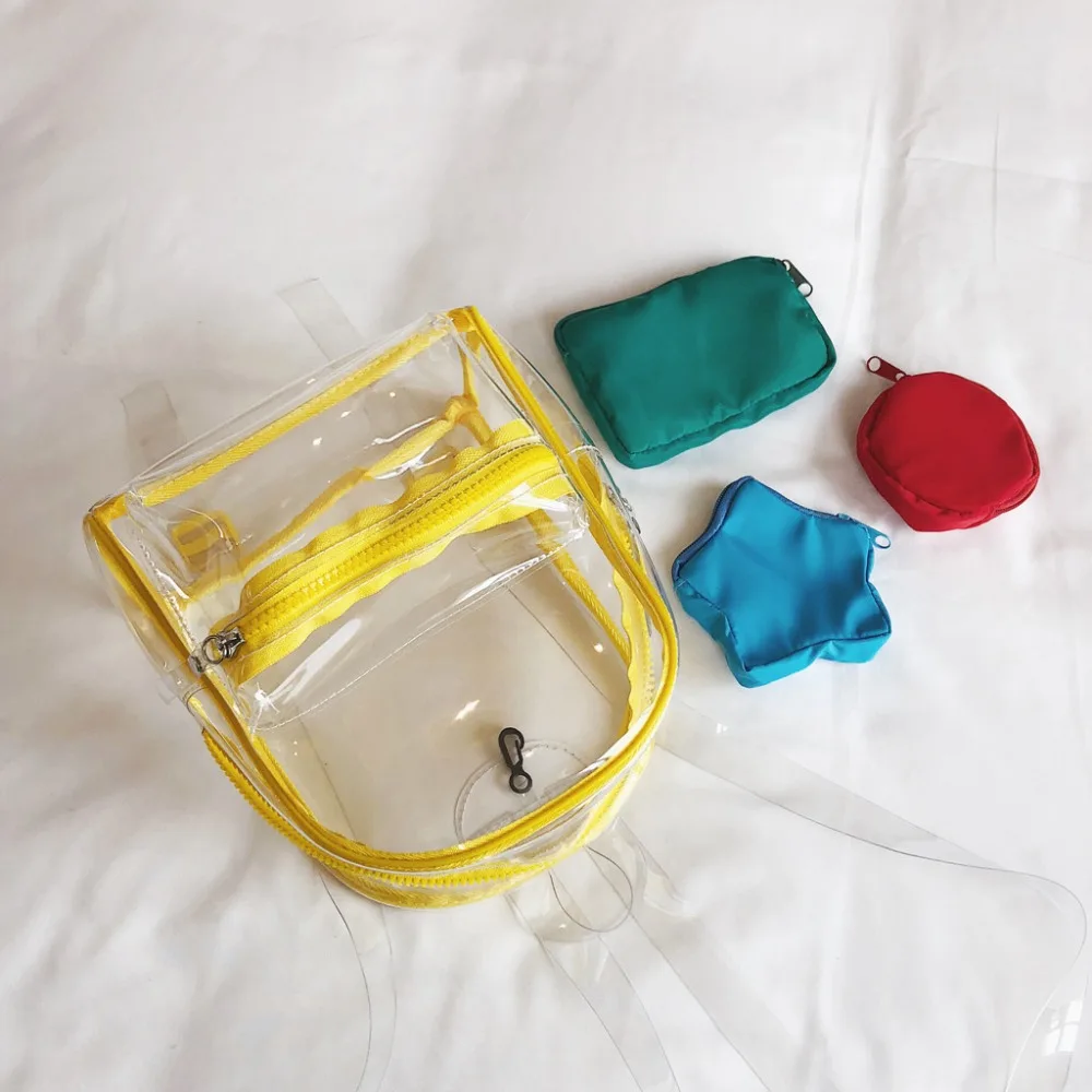 Прозрачный женский рюкзак милые сумки для школы красные черные школьные девочек