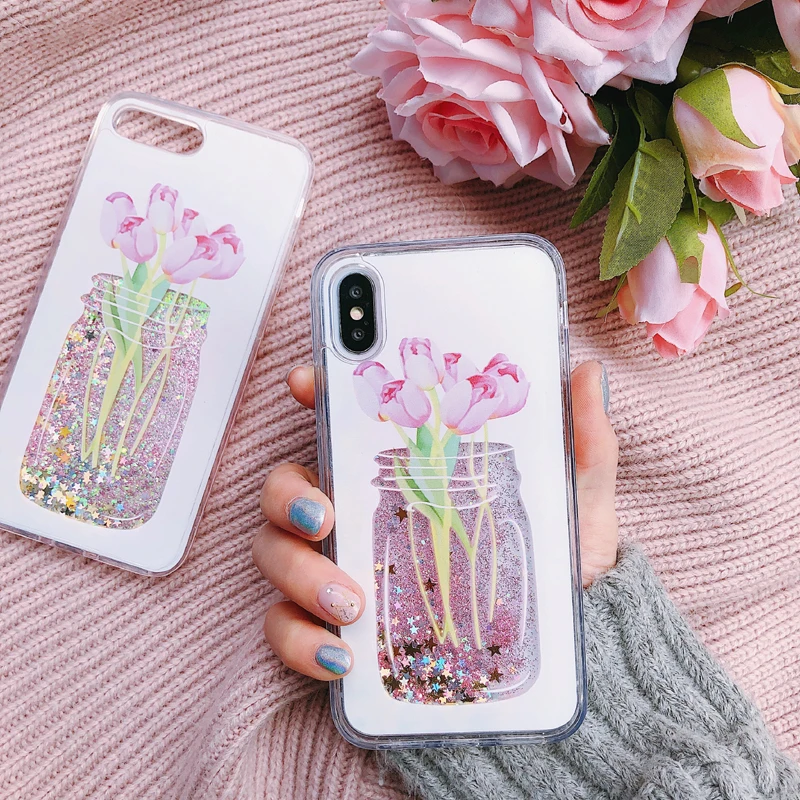 Чехол для телефона с зыбучим песком iPhone XR XS X MAX 8 7 6 6s Plus роскошная модная блестящая