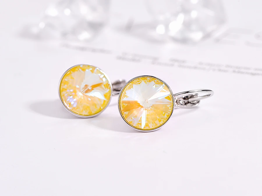 Новые модные серьги-гвоздики с кристаллами Swarovski, круглые женские серьги Bella, элегантные вечерние серьги, свадебные украшения, подарок для мамы