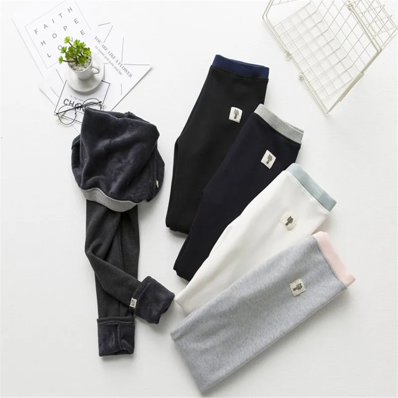 

Hot Sale 2018 New Fashion Women's Autumn Winter Thick Velvet Pants Warm Leggings Cute Cat High Waist Leggings Female Pants Q1110