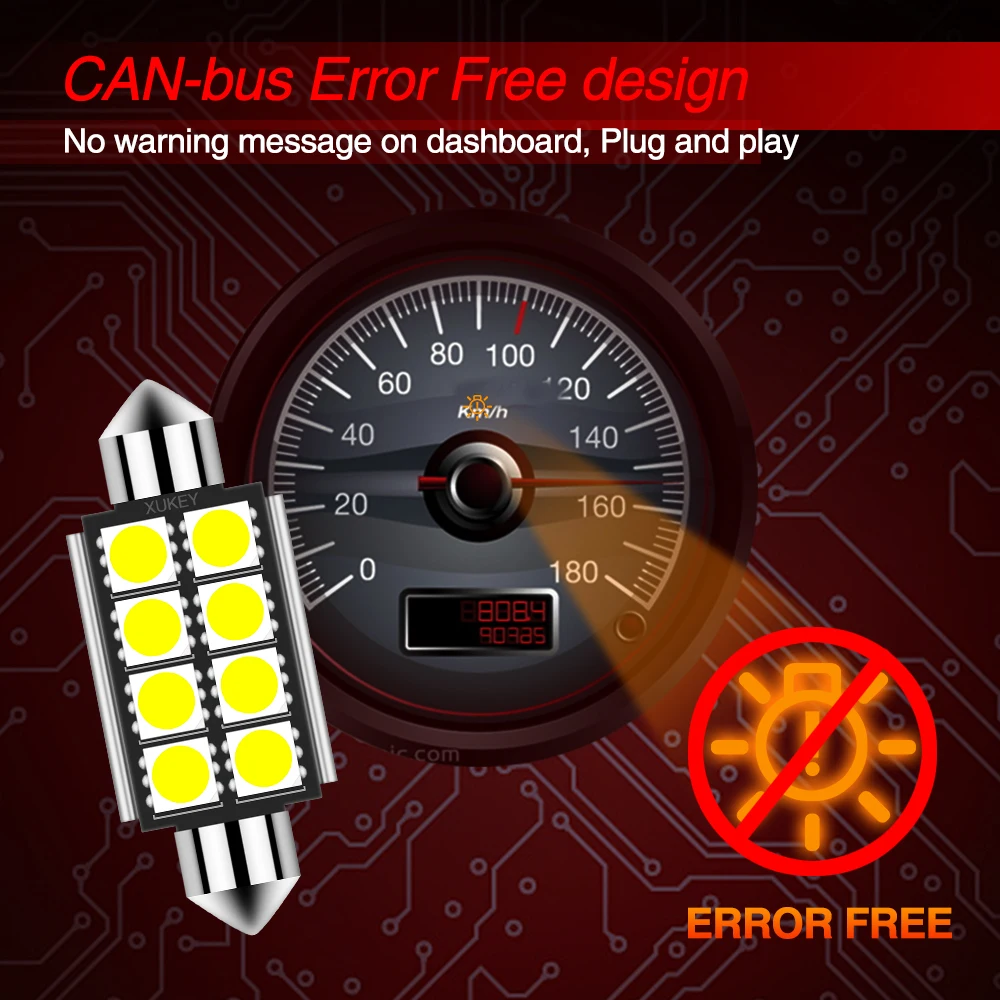 Xukey 2x Festoon 41 мм 39 36 C10W автомобильные интерьерные огни Светодиодный карта БАГАЖНИК