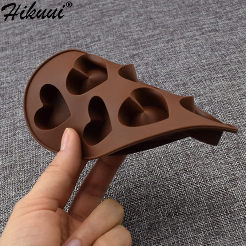 Милая силиконовая форма для льда формы шоколада сердце DIY коричневые 10 отверстий