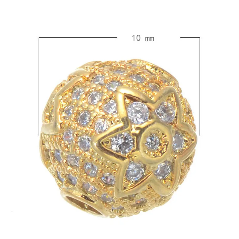 10 мм микро проложить ювелирные изделия Bijoux циркон цветок бусины для изготовления