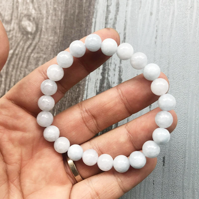 

Fashionable Natural Stone Beaded Stretchy Bracelet For Men Gift 8MM A-quamarine Bracelet Healing Stone Jewelry