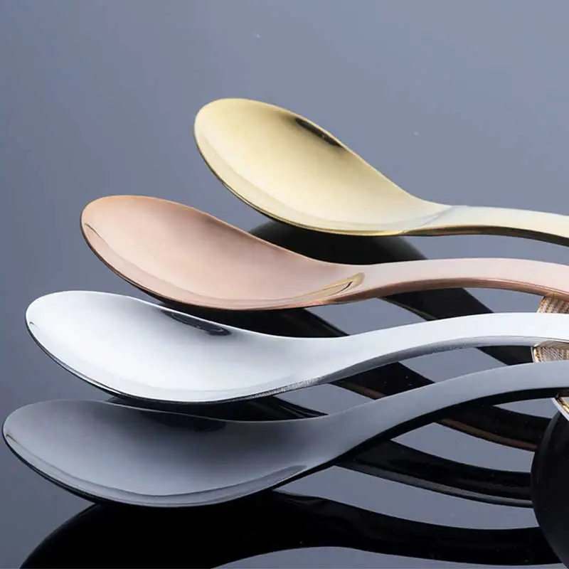 1 шт. разноцветные ложки из нержавеющей стали Корейская Серебряная Золотая ложка