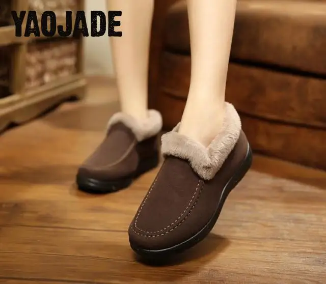 2017 Winter Warm Plush Size35-42 Women Shoes Snow Boots Fur Inside Antiskid Bottom Keep Mother Casual | Обувь