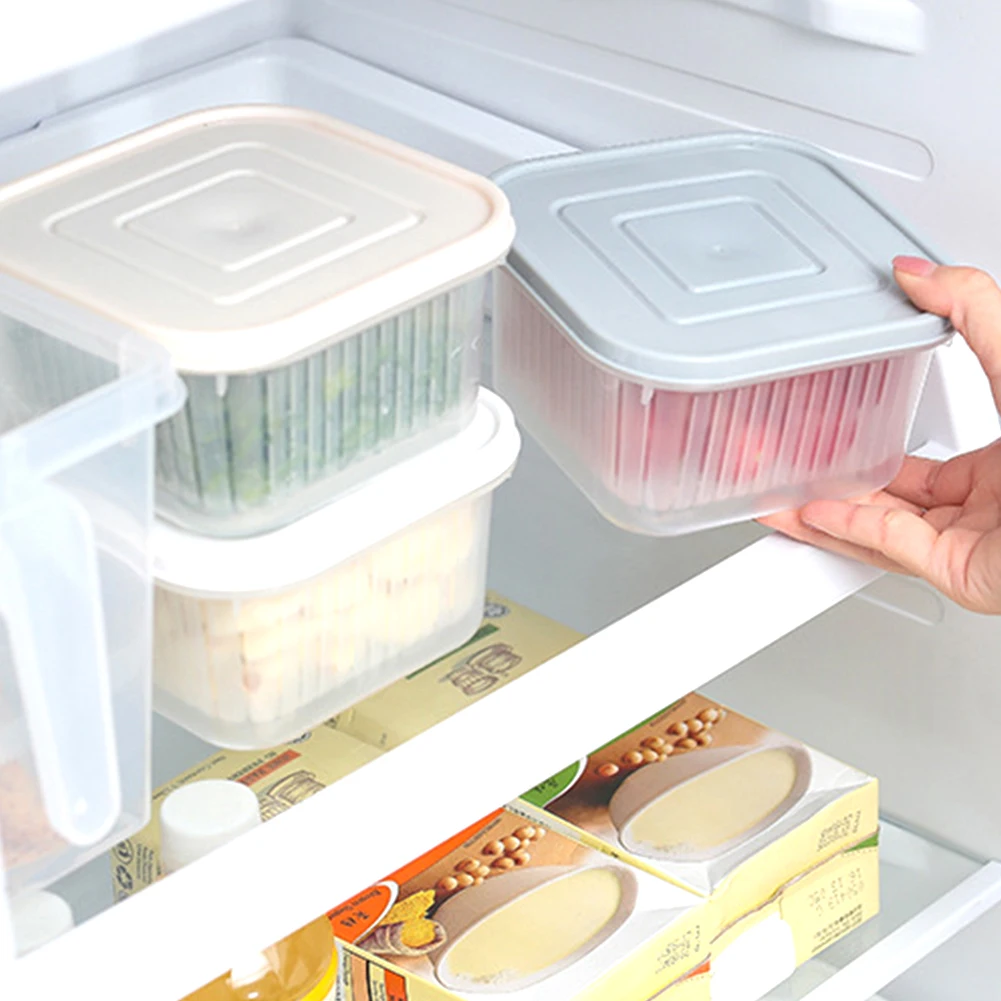 Кухонный Контейнер для хранения квадратных овощей портативный контейнер слива