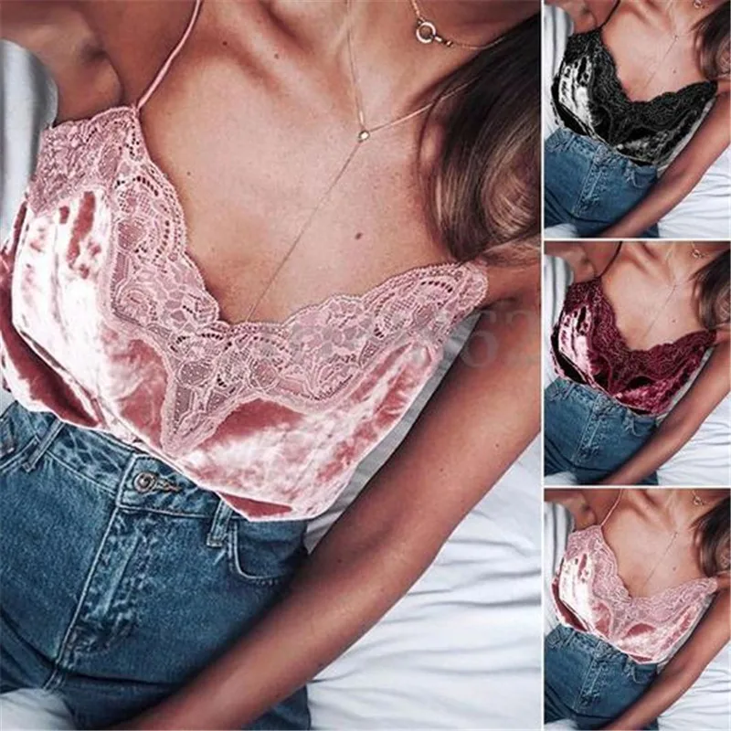 Женские кружевные топы сексуальный однотонный топ на бретелях шелковая майка