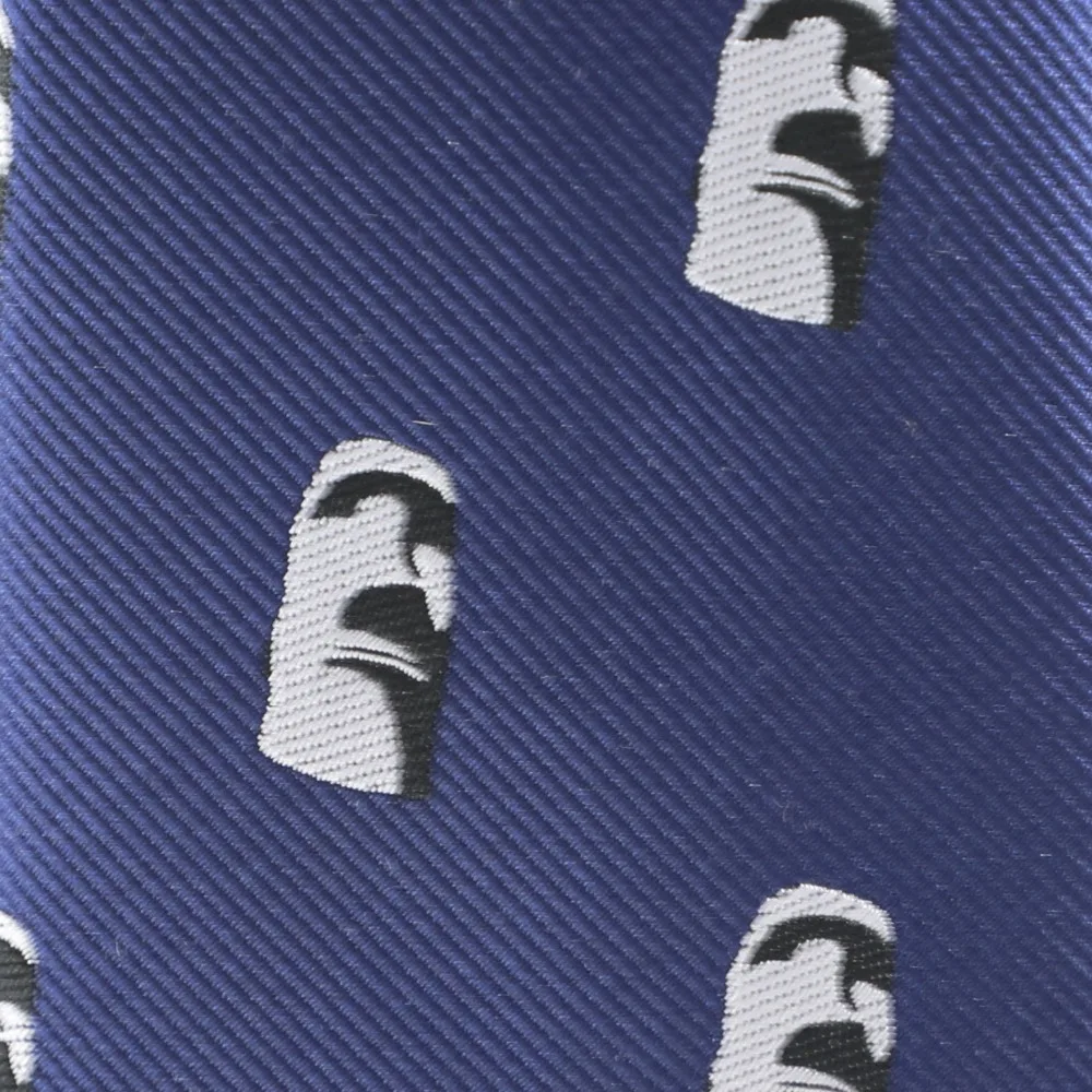 Жаккардовый галстук из микрофибры статуя пасхального остров с каменной головой