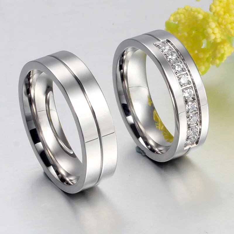 Женское кольцо из нержавеющей стали 316L с фианитом|wedding band|ring jewelrycz rings |