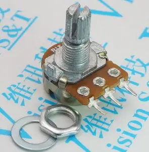 Линейный потенциометр WH148, вал 15 мм с гайками и шайбами, 3-контактный, WH148, B1K, B2K, B5K, B10K, B20K, B50K, B100K, B500K, B1M, 5 шт.