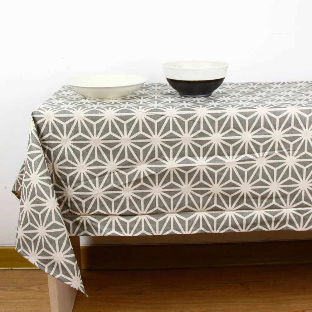 Fashion Geomery print High Quality Tablecloth for Dinner Linen Cloth Bohemia Style Decorative Cotton Linen Table Cloth