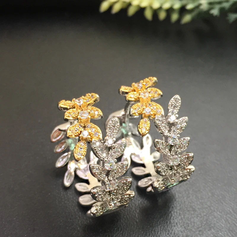 Lanyika Fashion Jewelry Fresh Graceful leaf gold ingot Micro Plated Party Earrings Anniversary Romantic Bridal Daily Best Gift | Украшения