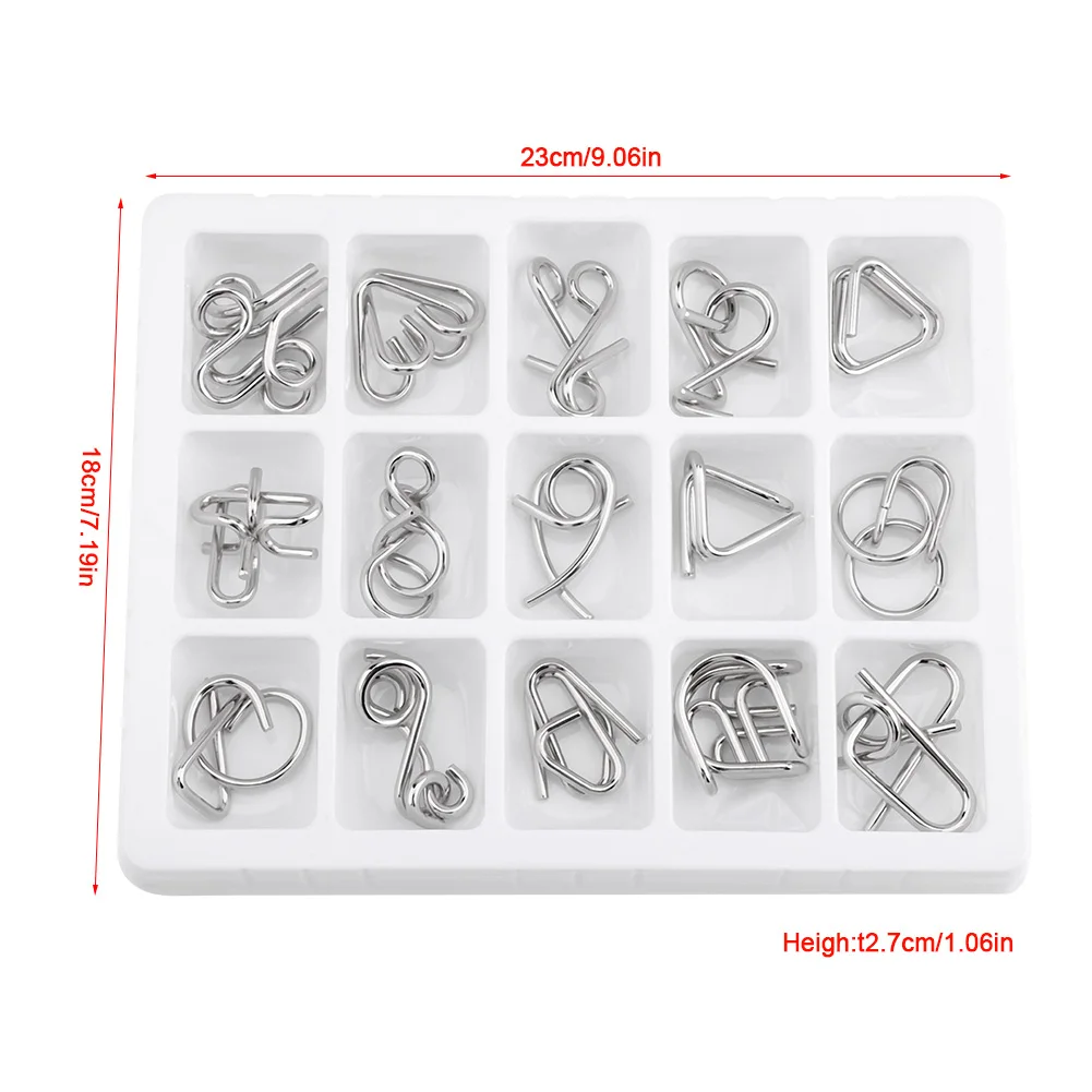 15 шт./компл. классическая металлическая головоломка из проводов IQ Mind паззлы для