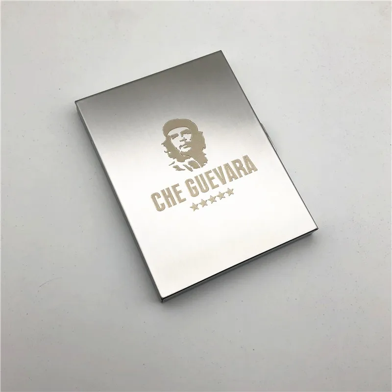 che guevara Карманный органайзер для сигарет сексуальная девушка из нержавеющей стали чехол для сигарет ультра тонкий металлический Универсальный портсигар курительная коробка - Цвет: che guevara