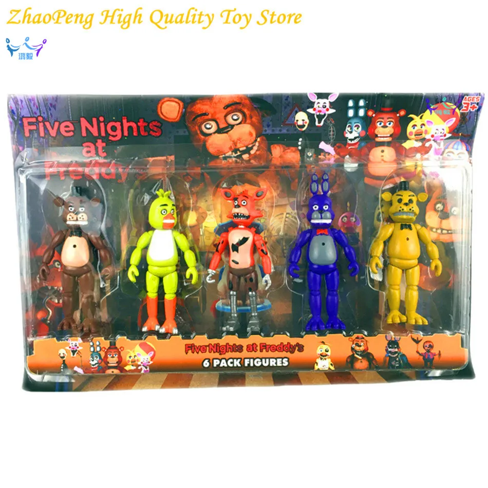 Экшн фигурка из ПВХ пять ночей полуночная игрушка FNAF 5 шт./компл. дюйма Фокси Голд