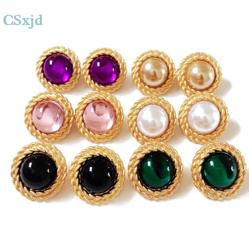 Женские серьги CSxjd Винтажные с искусственным жемчугом цветные Серьги Клипсы из