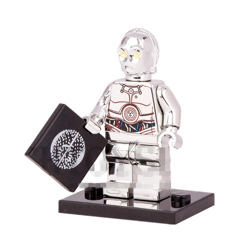 Одной продажи Звездные войны Щепка покрытием C3PO R2D2 Droid робот Trooper The Force Awakens minifig