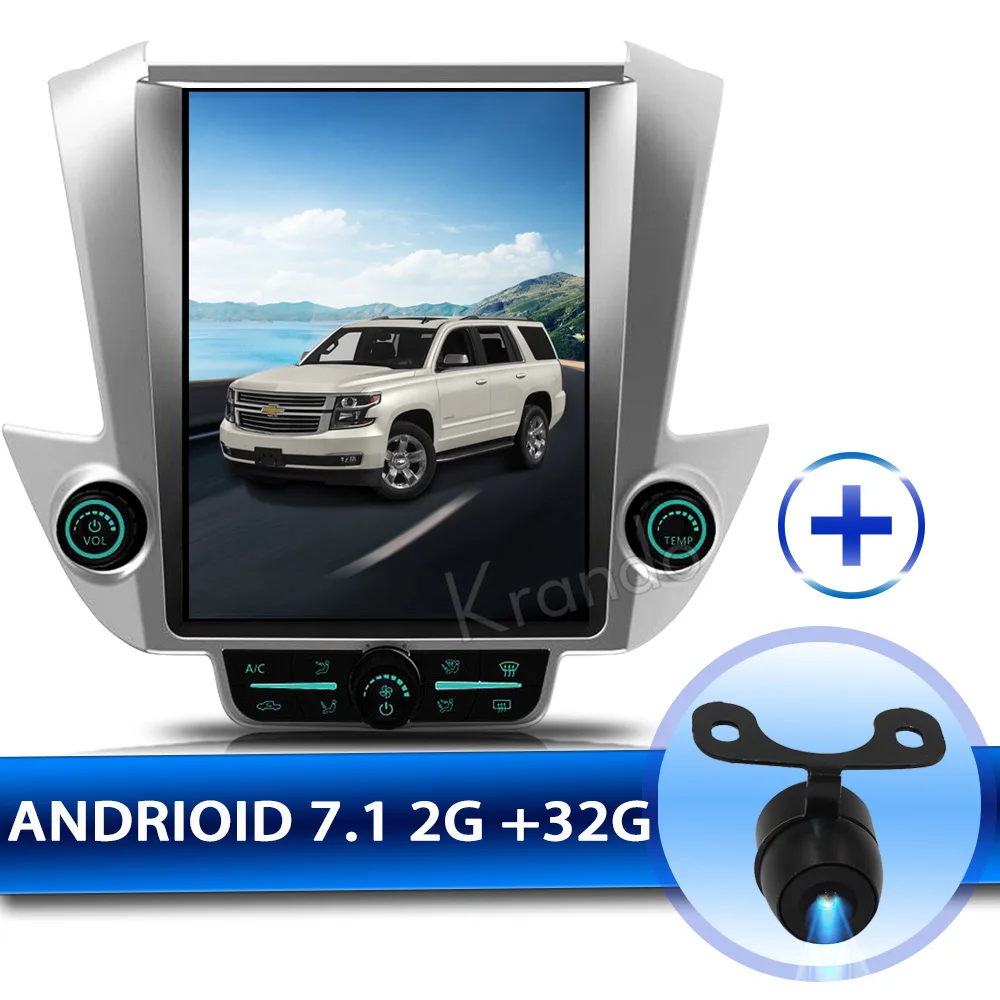 Krando Android 8,1 12," Tesla стиль вертикальный Автомобильный gps для GMC Yukon/Chevrolet Tahoe Suburban+ навигационная система Радио BT - Цвет: with front camera