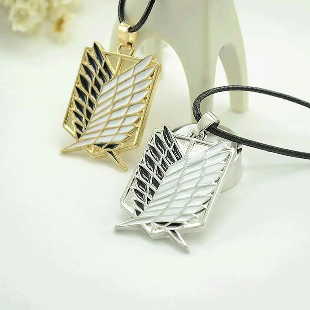 Металлическое ожерелье из титана атака на крылья свободы|necklace anime|anime necklaces