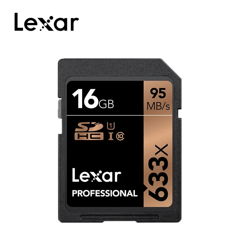 16GB Lexar SD карты 633x16 ГБ, 32 ГБ, U1 SDHC 64 Гб 128 256 512 U3 SD карта памяти SDXC карты памяти класса 10 для цифровых фотоаппаратов с защитой от краж и hd-камерой - Емкость: 16GB