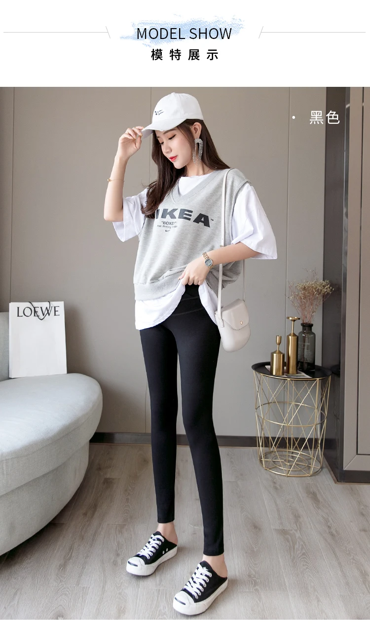 1911# Autumn Winter Skinny Maternity Legging Across V Low Waist Belly Legging for Pregnant Women Cotton Pregnancy Pencil Pants