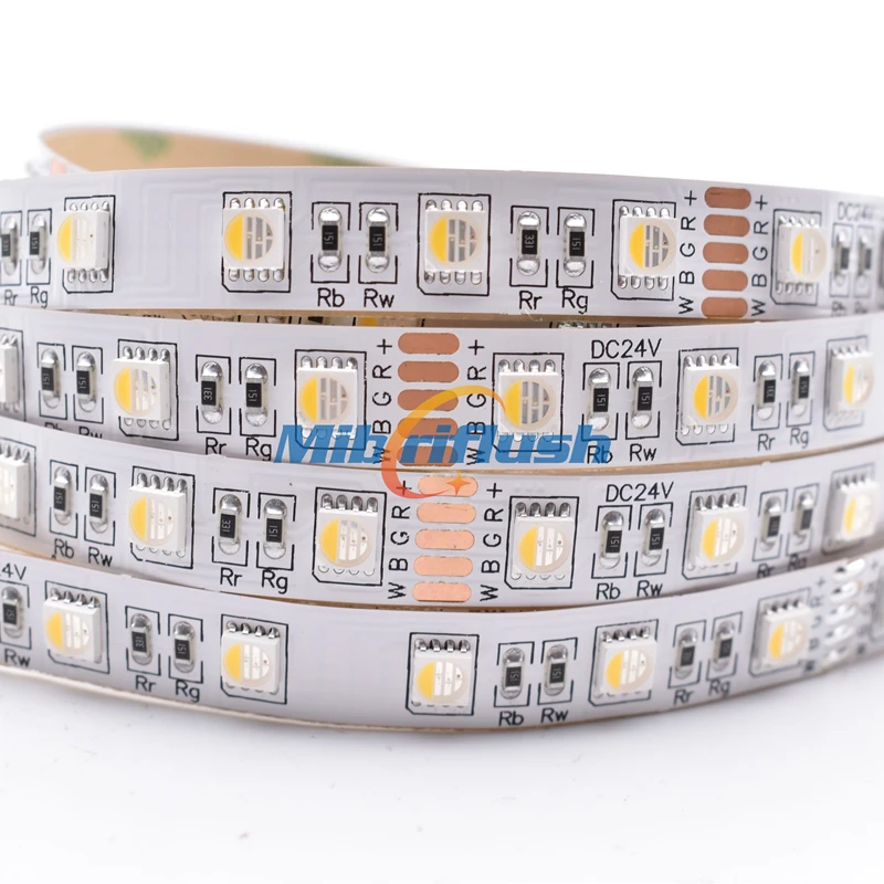 RGBW 4IN1 IP20 60leds/M 19.2 Вт/м SMD5050 Epistar 12 мм PCB Цвет изменения не водонепроницаемый rgbcw/rgbnw/rgbww 4in1