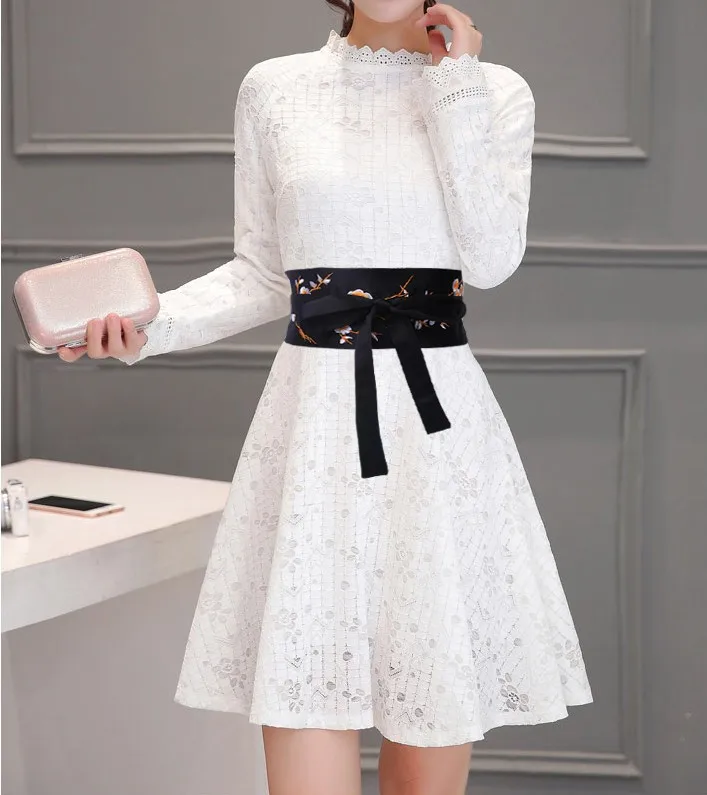 New fashion wide embroidery waistbands for women black flower bow design HOT Slimming Body Belts Corset Girdle dress lady party |