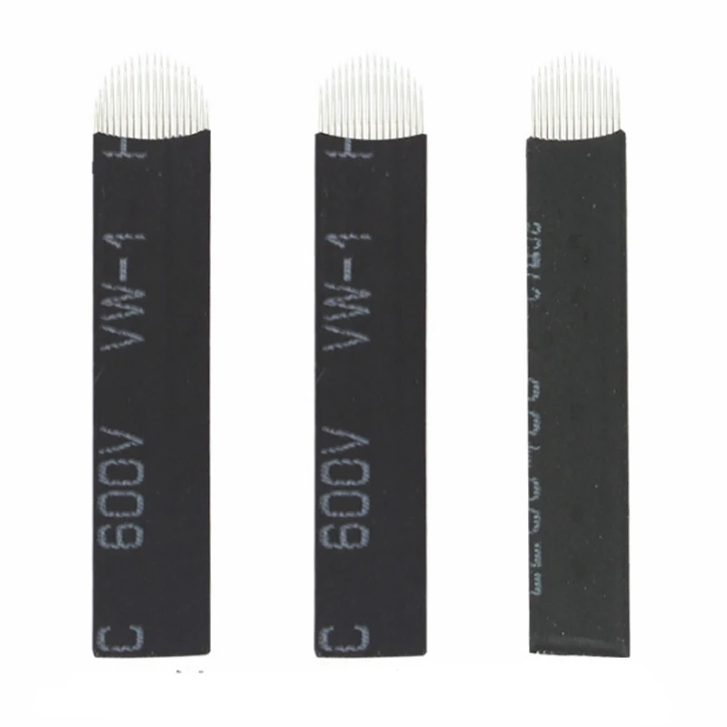50 шт 0 18 мм Agulhas Lamina Para Tebori Flex Microblading иглы шпильки 12 14 16 U форма лезвия для тату