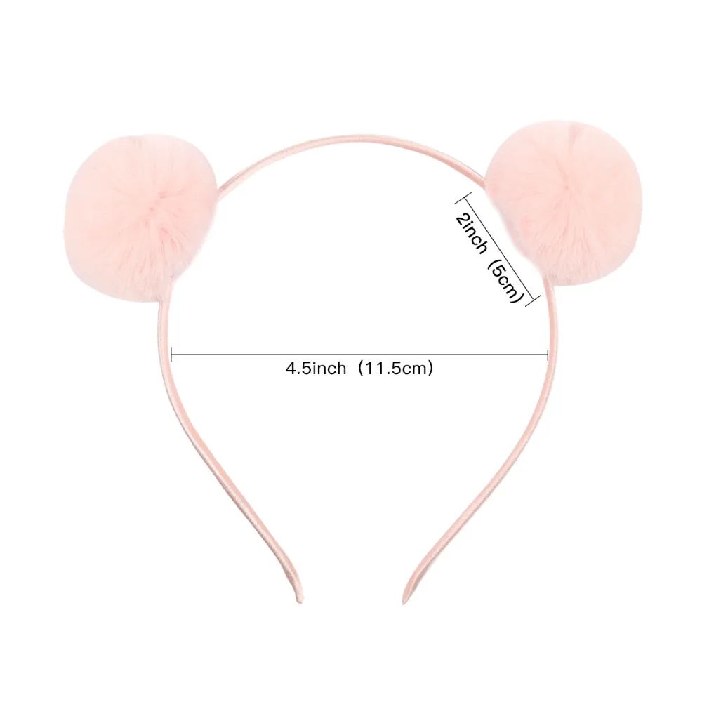 Обруч для волос с милым помпоном обруч в виде кролика украшение эластичный детей