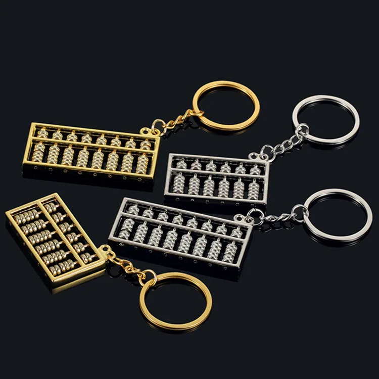 Indusleaves Chinese Style Gold Silver Abacus Metal Key Chain Advertising Waist Hanging Keyring Keychain Pendant | Украшения и