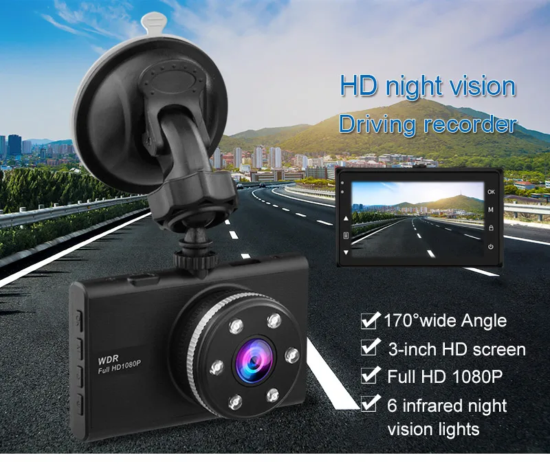 Автомобильный видеорегистратор sony IMX323 сенсор авто камера novatek 96658 Full HD 1080p Dash Cam 3,0 дюймов экран WDR с функцией ночного видения Автомобильный видеорегистратор