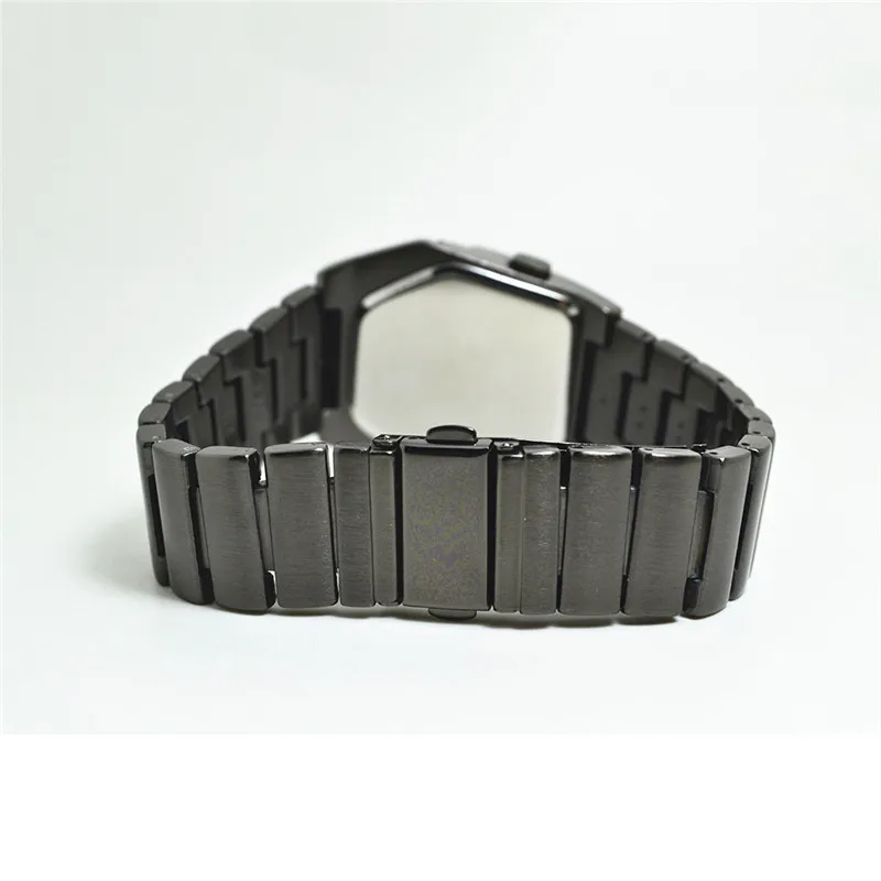 

Reloj High Quality LED Cool Fashion Mens Watches Male Clock Narrow Dial Steel Belt Color Analog Digital Electronic WristWatch A4
