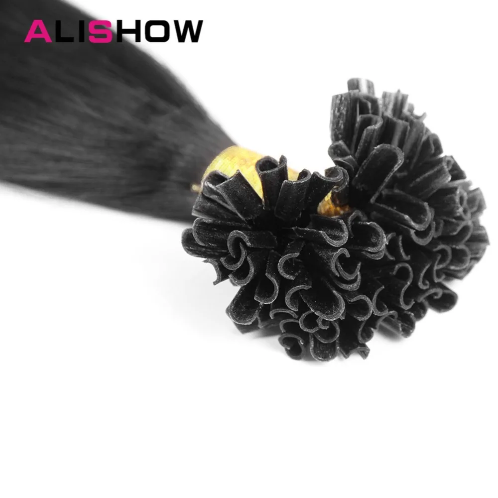 Alishow fusion волосы для наращивания 1 г/пряди remy волосы Предварительно Связанные кератиновые волосы для наращивания на кератиновых капсулах волосы для ногтей 50/упаковка