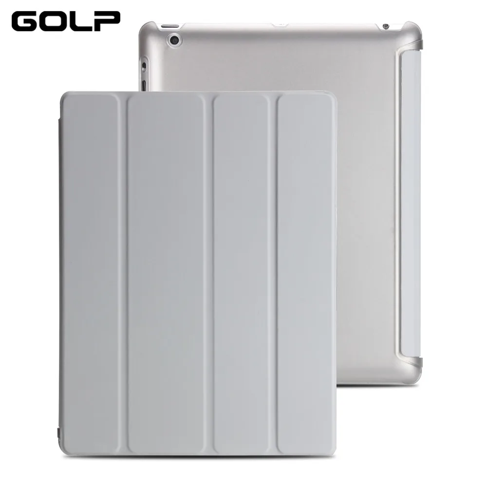 Чехол для ipad 2, 3, 4 Чехол, флип-чехол из искусственной кожи для ipad 2, смарт-подставка держатель чехол для ipad 3, Жесткий ПК задняя крышка для ipad 4 - Цвет: Grey