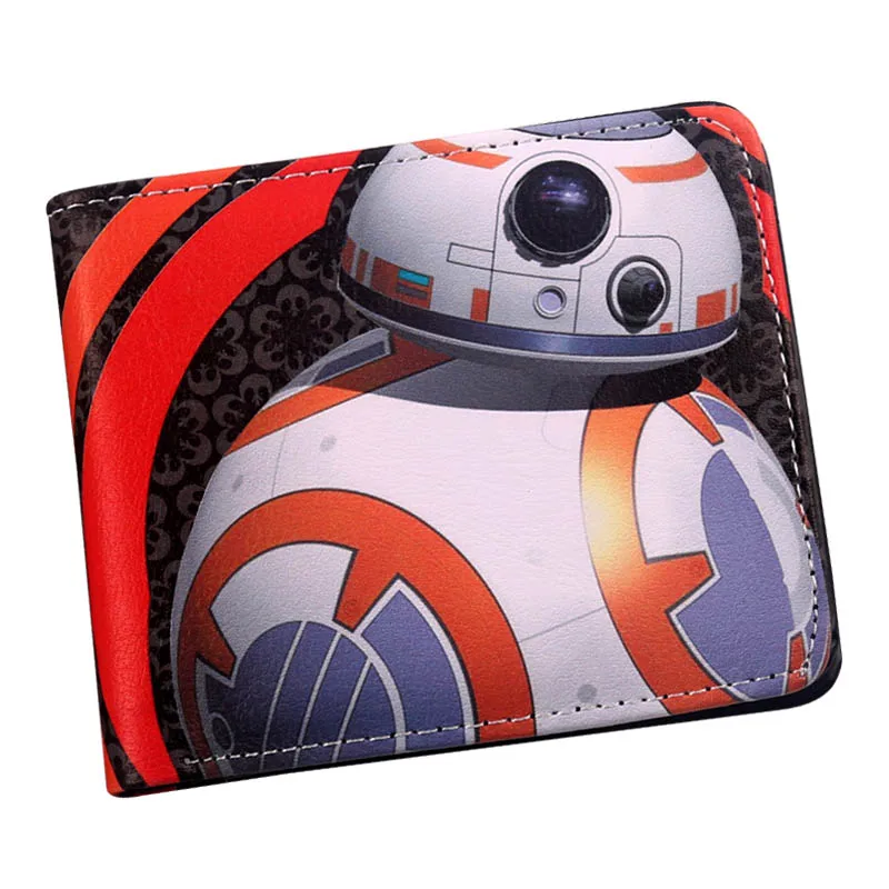 Comics star wars white knight darth vader 3D Short Wallet Bi-Fold Men Purse Young Students Card Holder