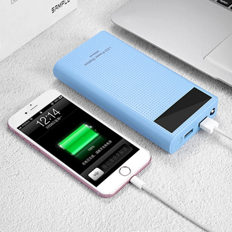 Двойной USB Type C QC3.0 7x18650 аккумулятор DIY Power Bank Box зарядное устройство для сотового