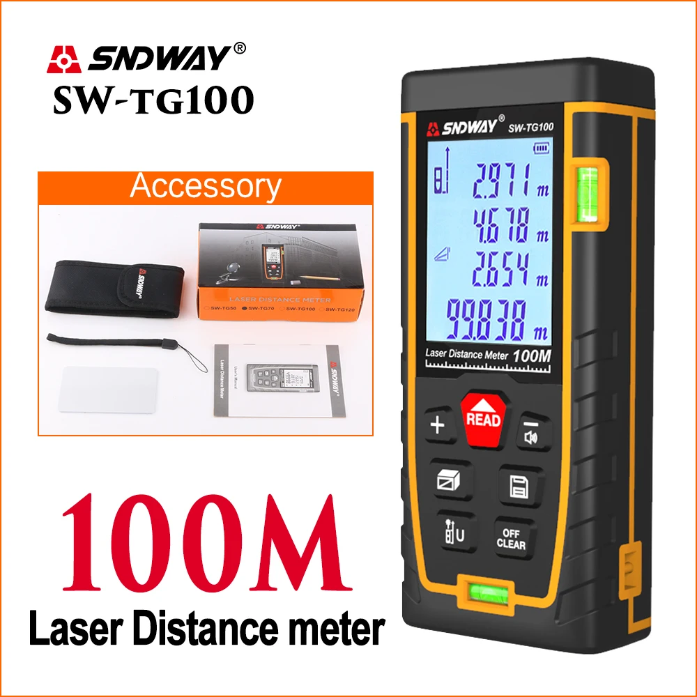 SW-TG100 Лазер sndway измеритель расстояния охотничий дальномер цифровой мини Ручной измерительный лазерный измеритель расстояния - Цвет: SW-TG100