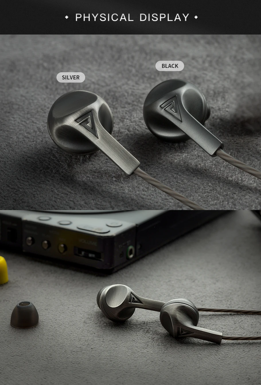 Наушники AUGLAMOUR F200 In-Ear 10 мм Graphene Dynamic Drive HIFI DJ металлические наушники Сабвуфер