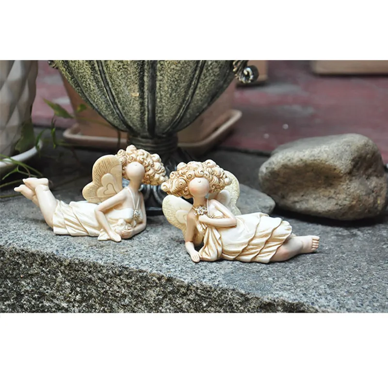 

2PCS/SET American Country Rural Little Angel Flower Fairy Cute Girls Decor Home Living Room Garden Cafe Decor Ornament M1874