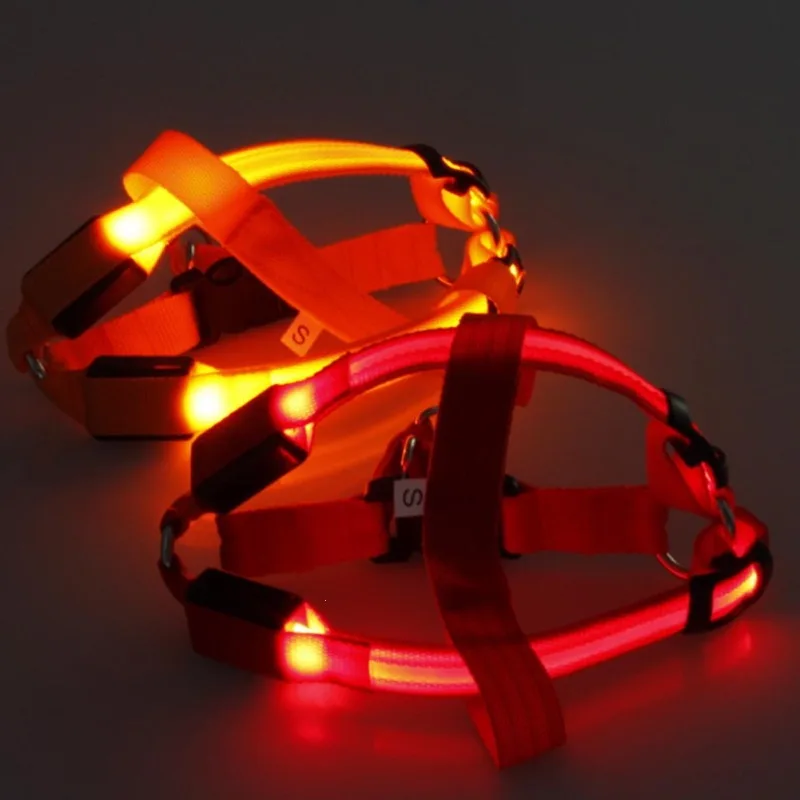 LED Dog Harness Luminous Rope Puppy Teddy Animals Clothes Coat Leash Vest S3 |