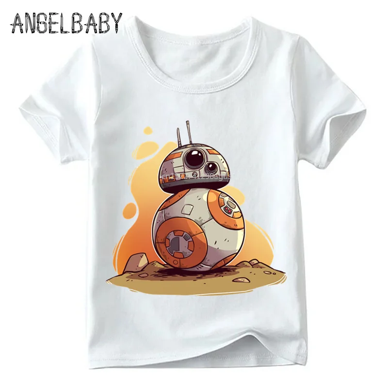 Забавная Футболка с принтом Звездные войны BB-8 для маленьких мальчиков и девочек